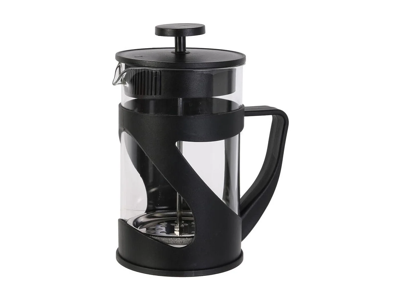 Cafetière à Piston 80cl en verre et Plastique noir pour 7 Tasses