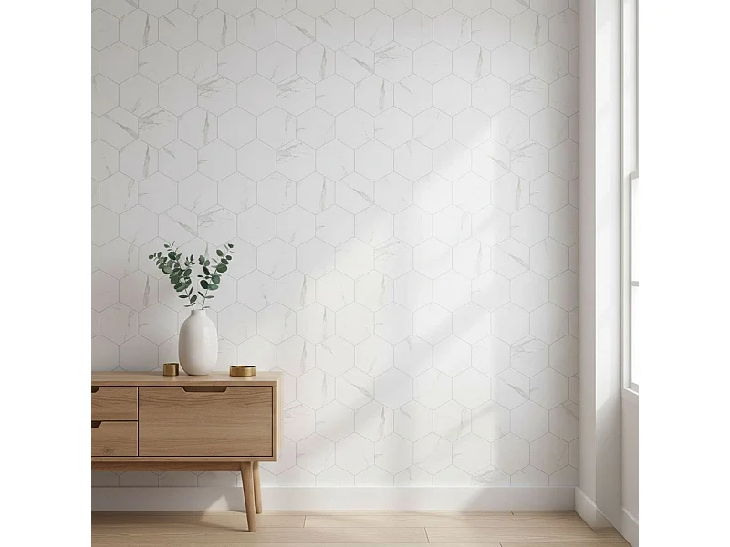 Paneles hexagonales adhesivos mármol 40 Unidades 23,5x20,5 cm