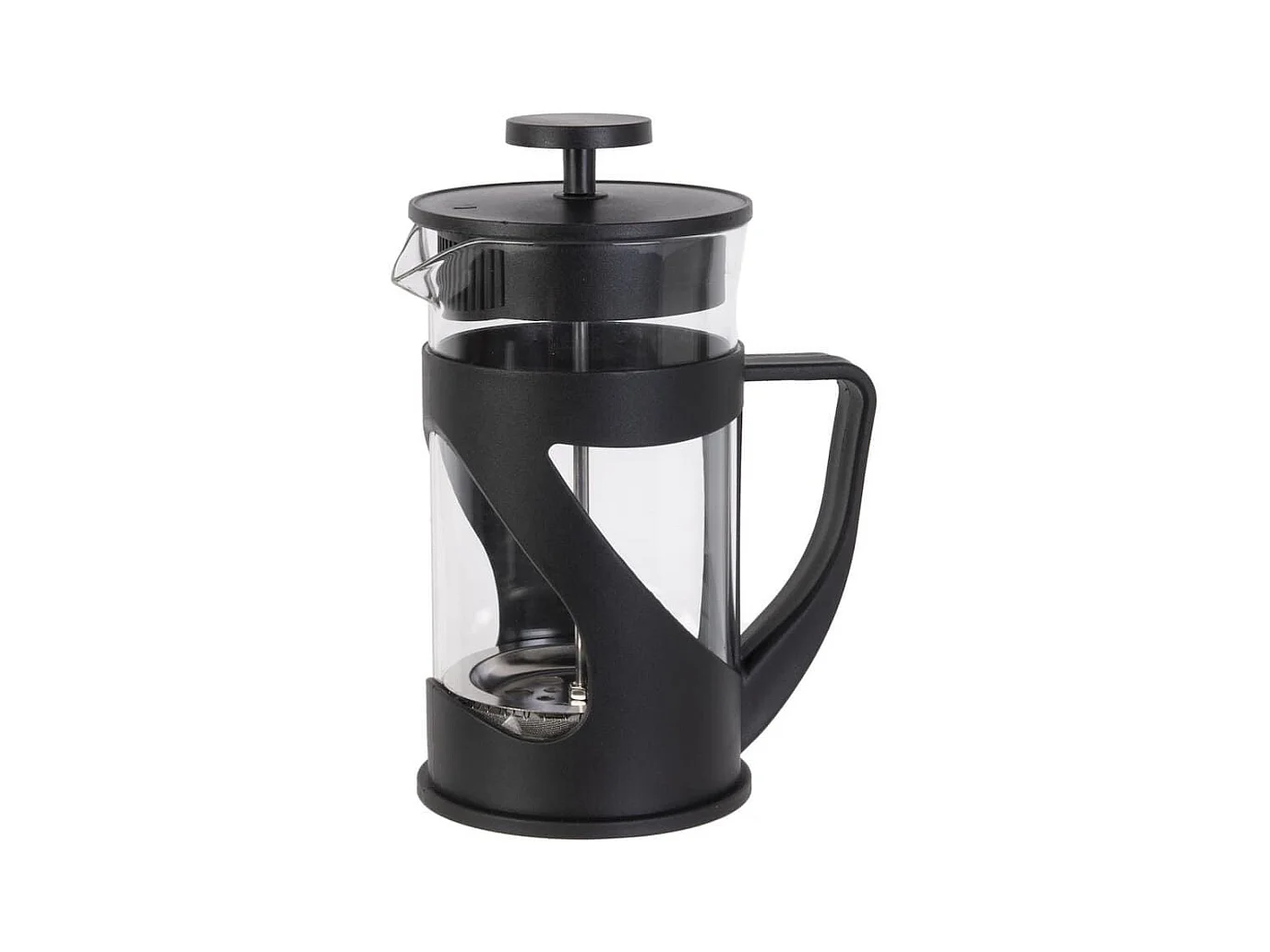 Cafetière à Piston 60cl en verre et Plastique noir pour 5 Tasses