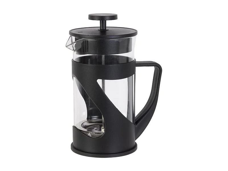 Cafetière à Piston 60cl en verre et Plastique noir pour 5 Tasses