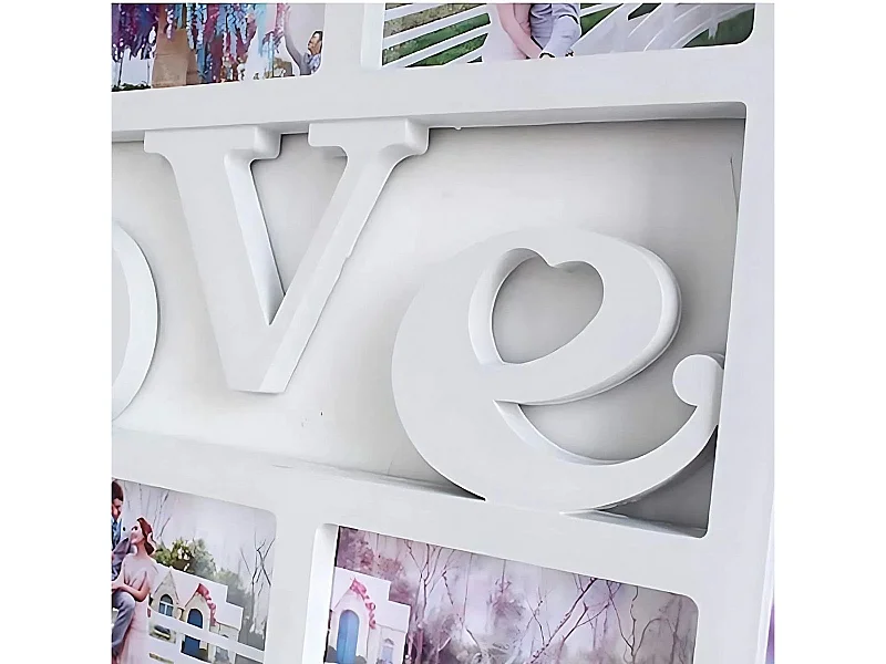 Portafotos múltiple Love 6 fotos blanco 33x48x1,8 cm