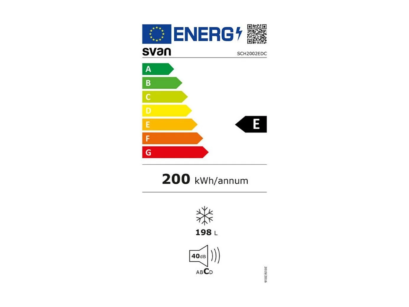Congelador horizontal Svan SCH2002EDC 198L cíclico E blanco 91 cm