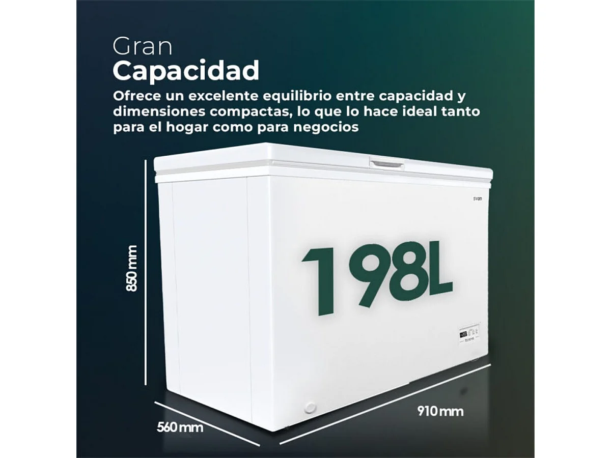 Congelador horizontal Svan SCH2002EDC 198L cíclico E blanco 91 cm