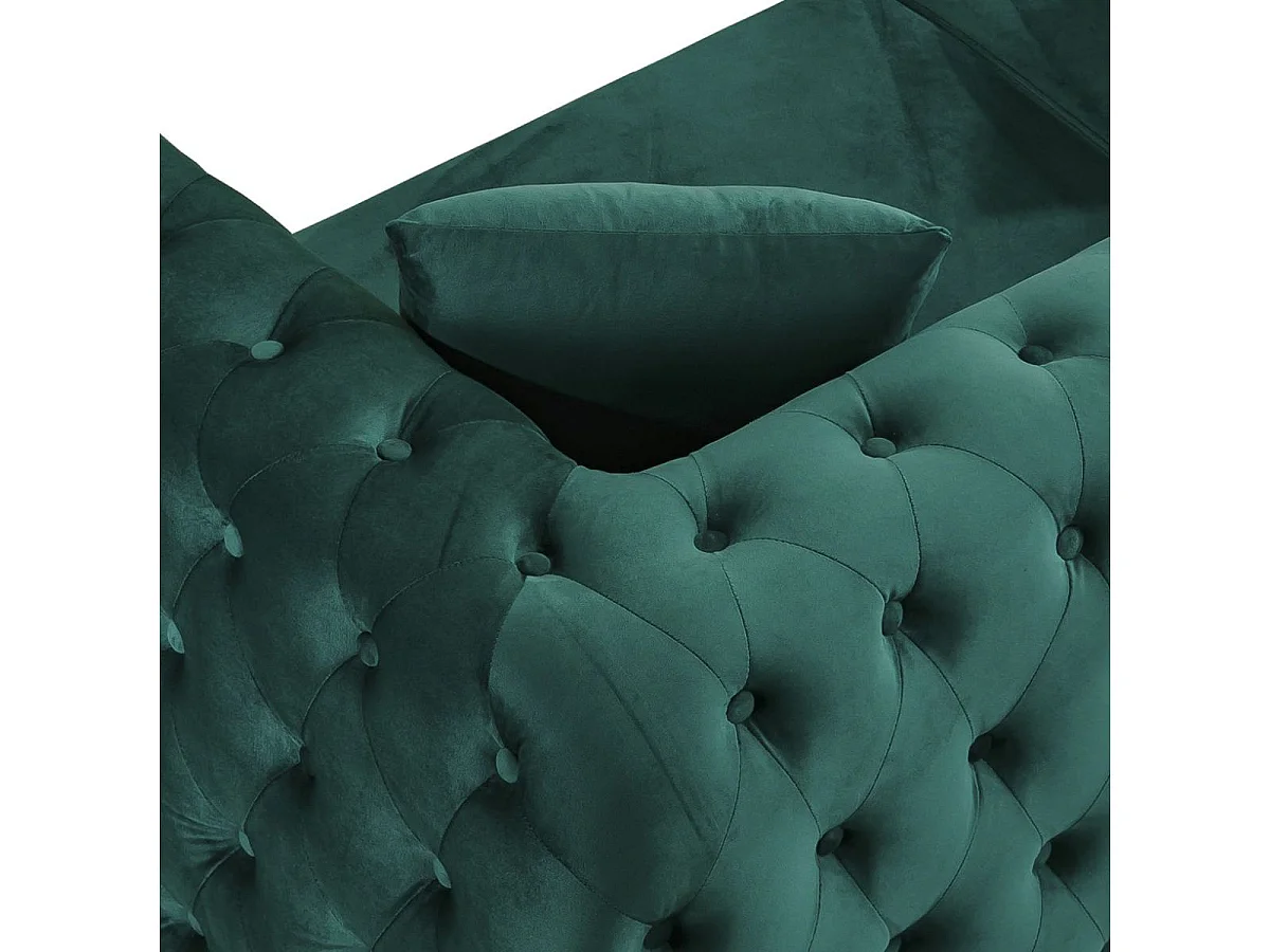 Sofá chester Cindy 3 plazas + 2 cojines verde 72x202x85 cm Adec