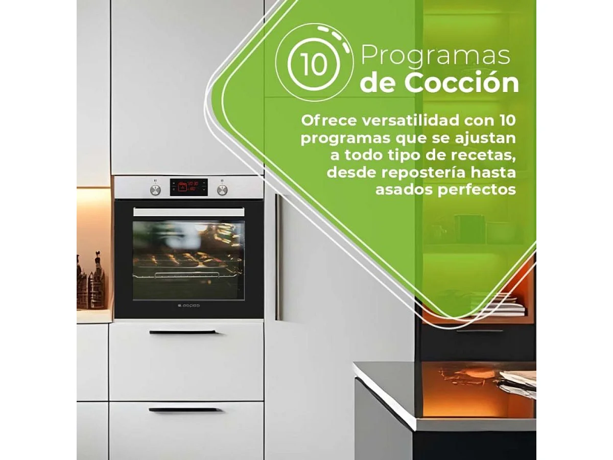 Horno Aspes AHM10800DCX 3100W 78L 10 programas A inox 60 cm