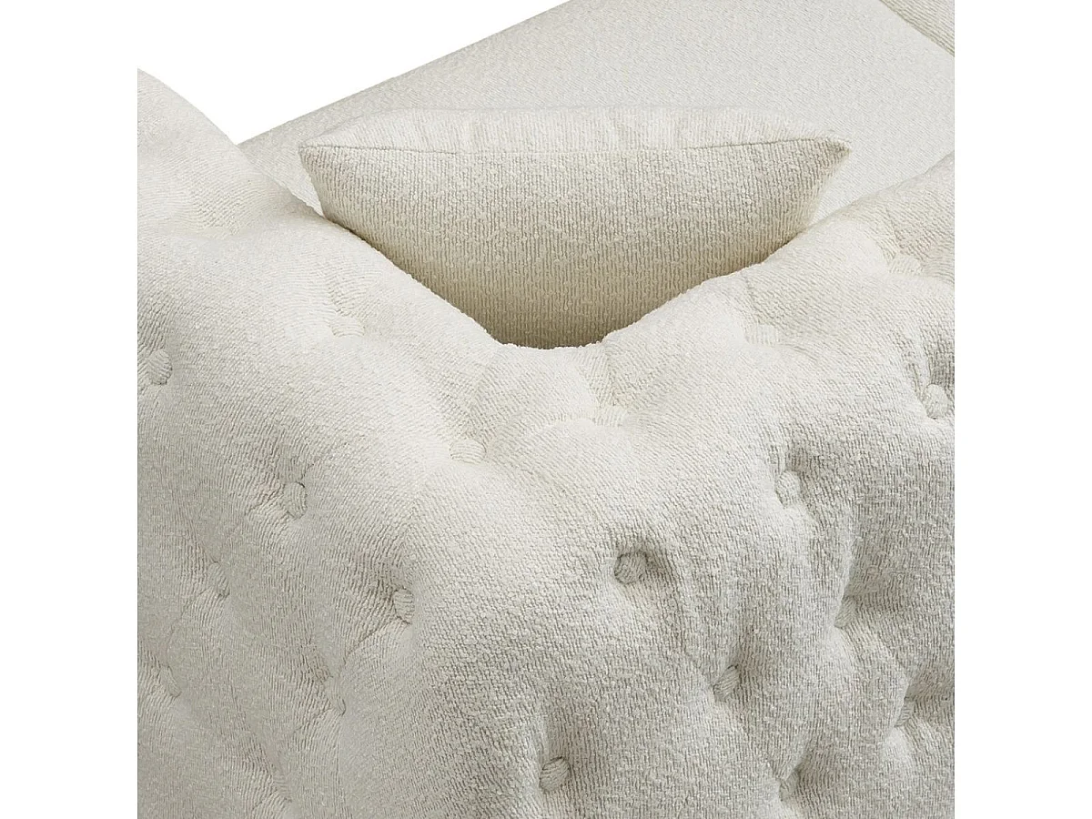 Sofá chester Cindy 3 plazas + 2 cojines blanco 72x202x85 cm Adec