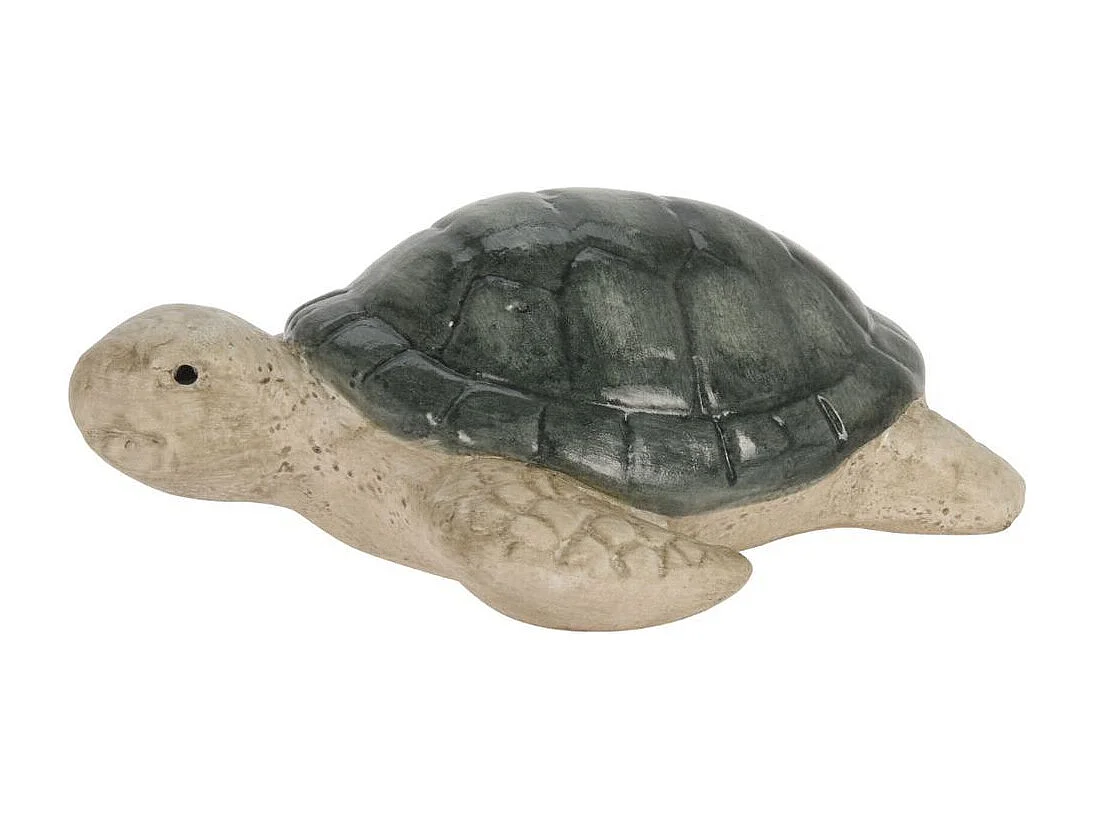 Figura decorativa diseño tortuga verde 4x10x12 cm