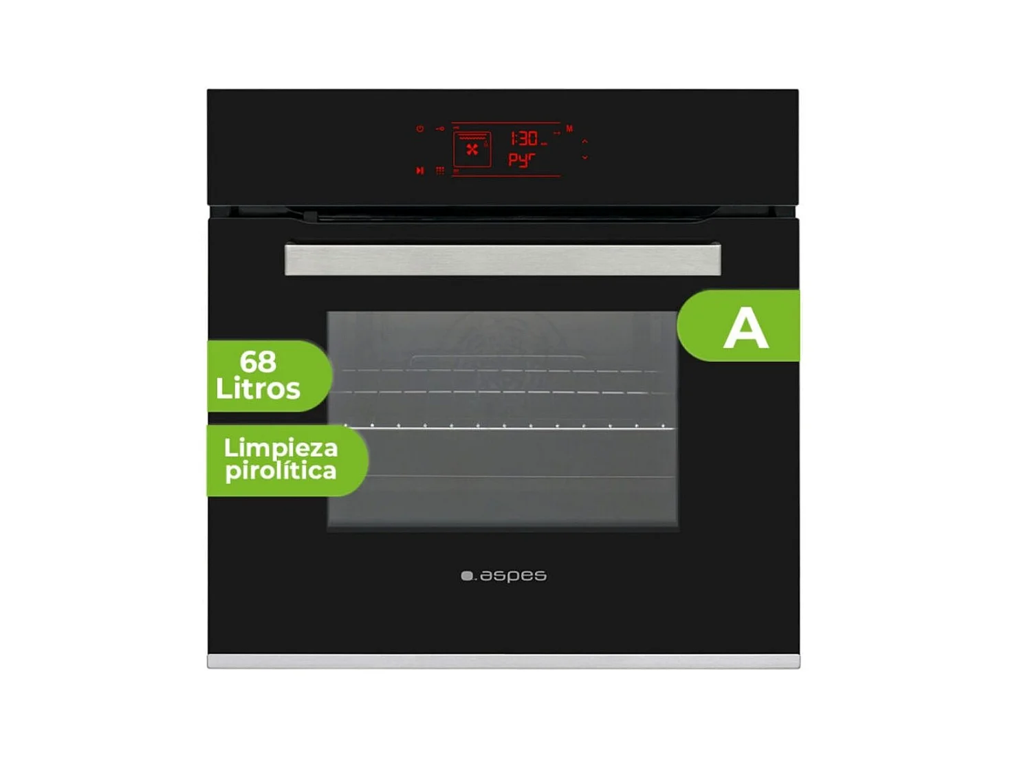 Horno Aspes AHE1400PI 2700W 68L pirolítico A negro 59,5 cm