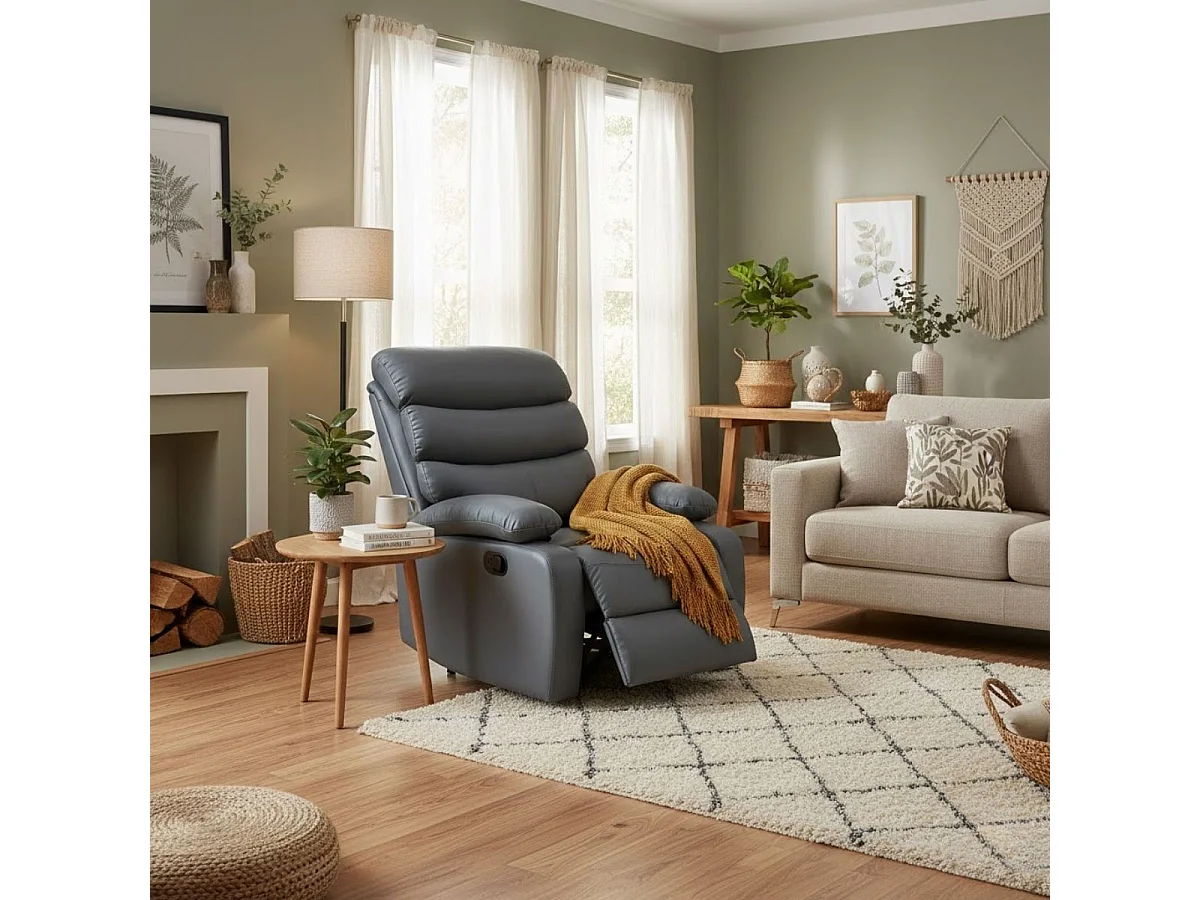 Sillón relax Phoenix reclinable gris 102x97x95 cm