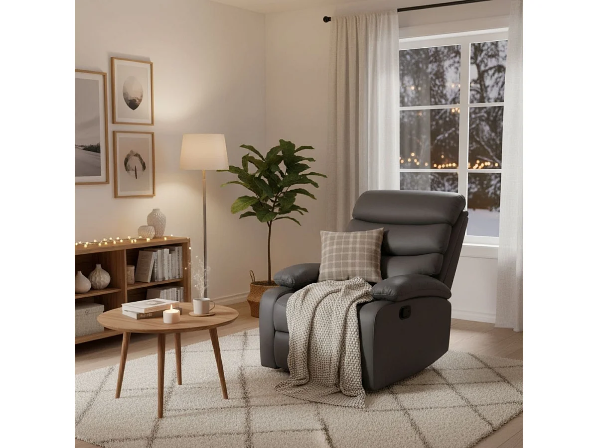 Sillón relax Phoenix reclinable gris 102x97x95 cm