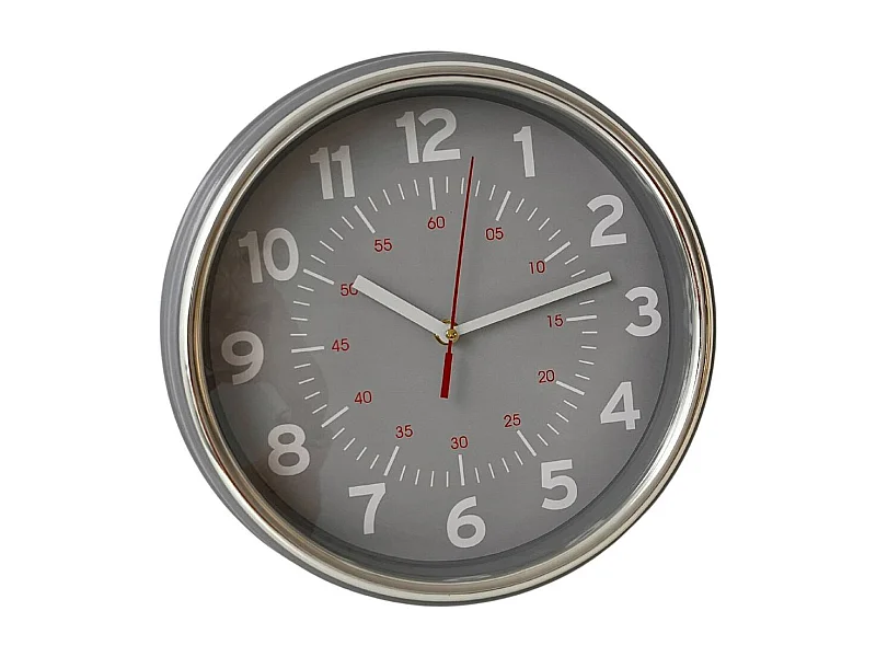 Reloj de pared Second plata/gris Ø29 cm