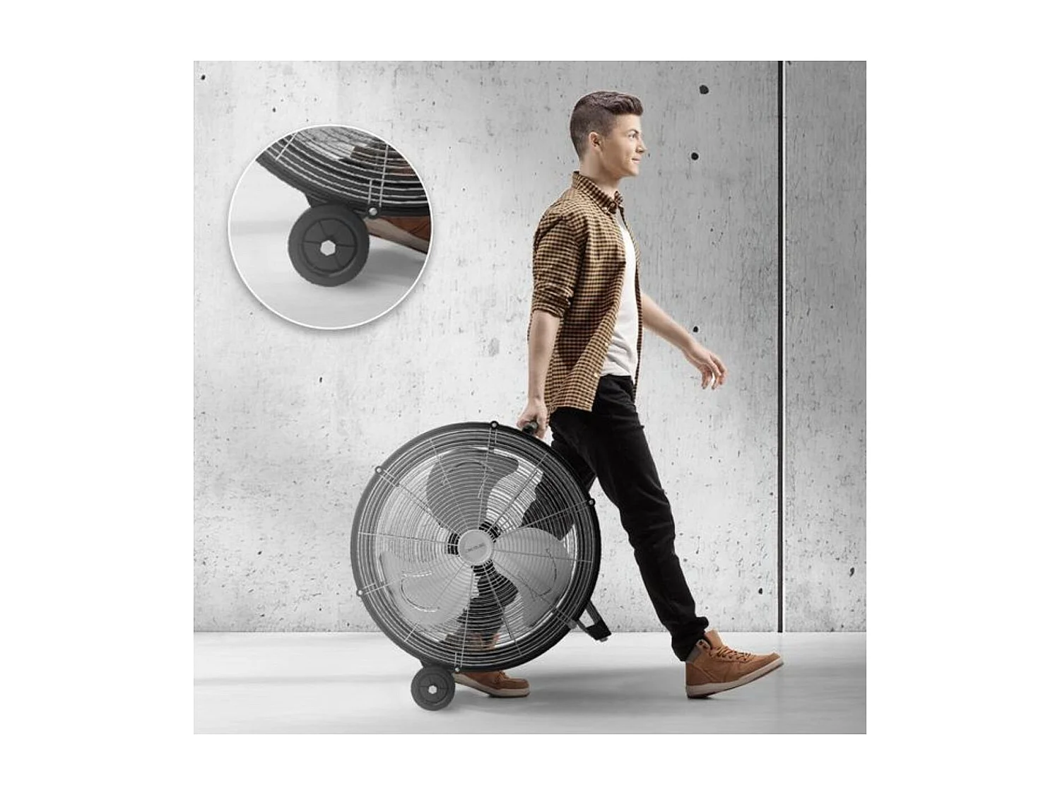 Ventilador de suelo industrial Cecotec ProIndustry 2000 120W 3 velocidades 3 aspas negro Ø50 cm