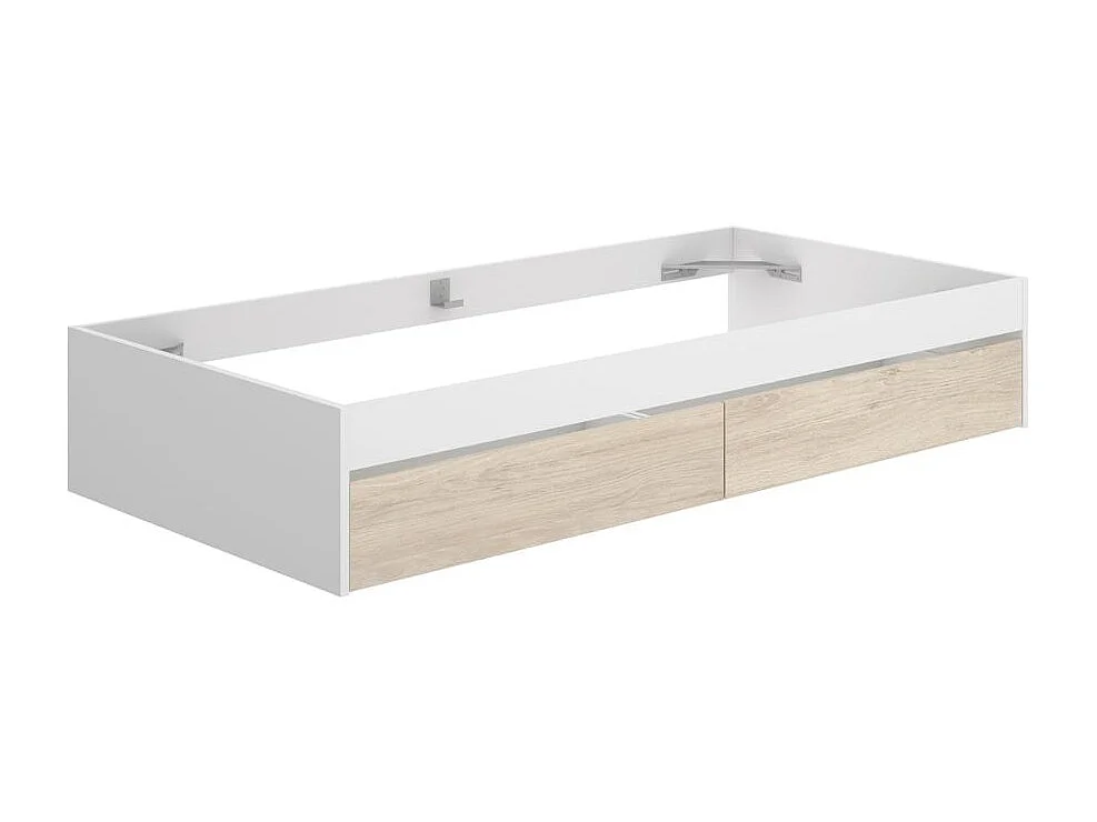 Aro de cama Lago con 2 cajones blanco/natural 40x195x96 cm