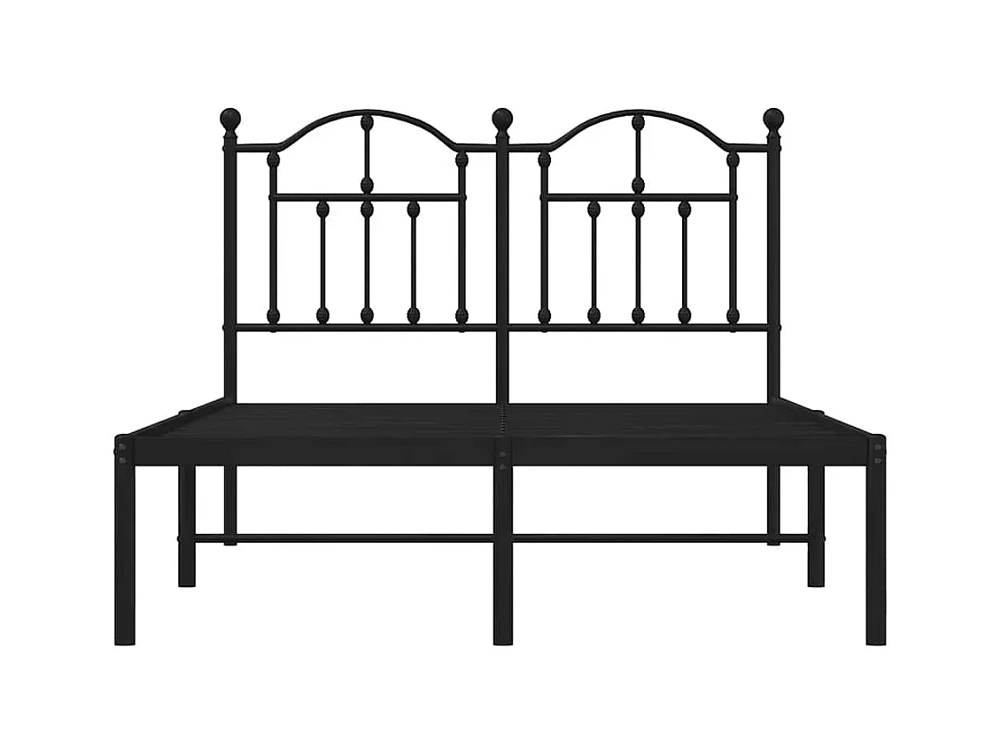 Estructura cama sin colchón con cabecero metal negro 120x200 cm