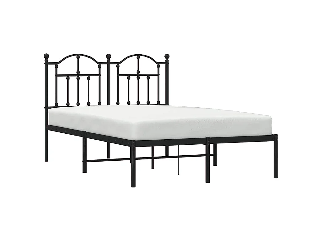 Estructura cama sin colchón con cabecero metal negro 120x200 cm