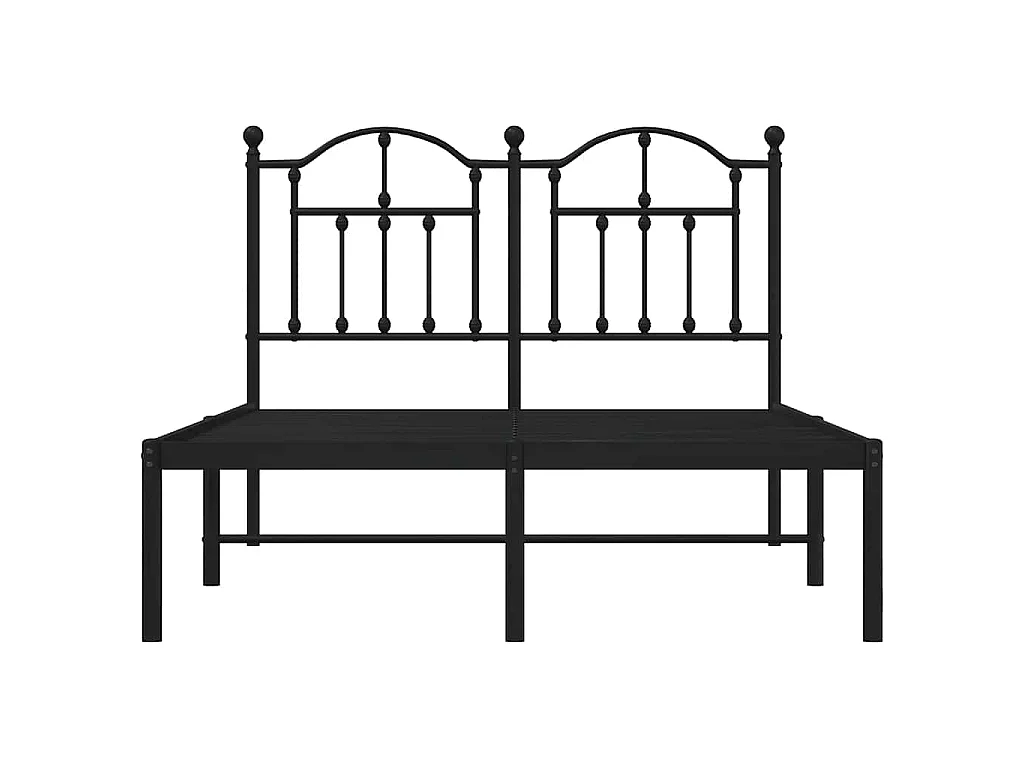 Estructura cama sin colchón con cabecero metal negro 120x200 cm