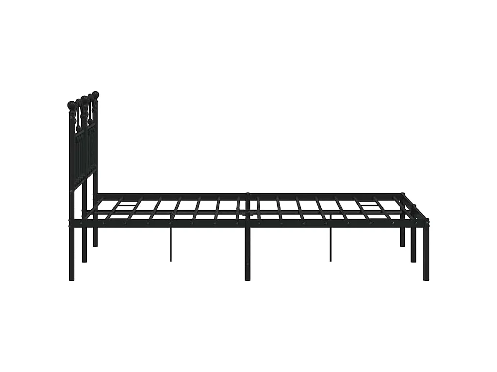 Estructura cama sin colchón con cabecero metal negro 120x200 cm