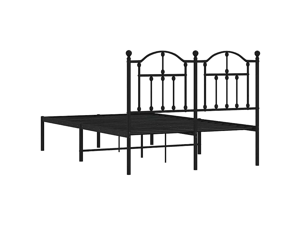 Estructura cama sin colchón con cabecero metal negro 120x200 cm