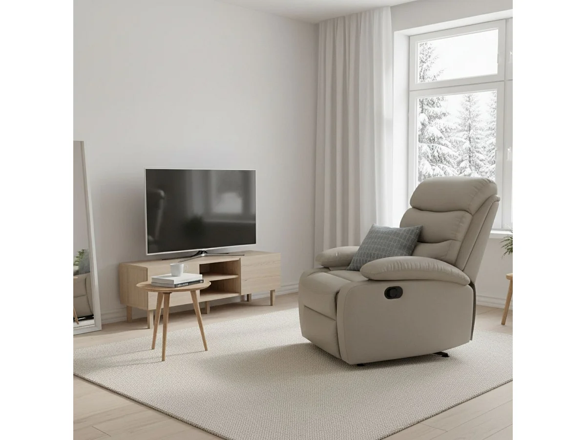 Sillón relax Phoenix reclinable beige 102x97x95 cm