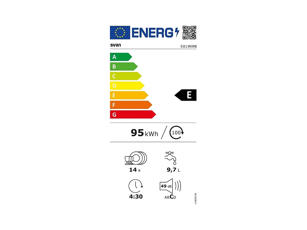 Lavavajillas integrable Svan SJI13600E 14 servicios 6 programas inox 59,8 cm