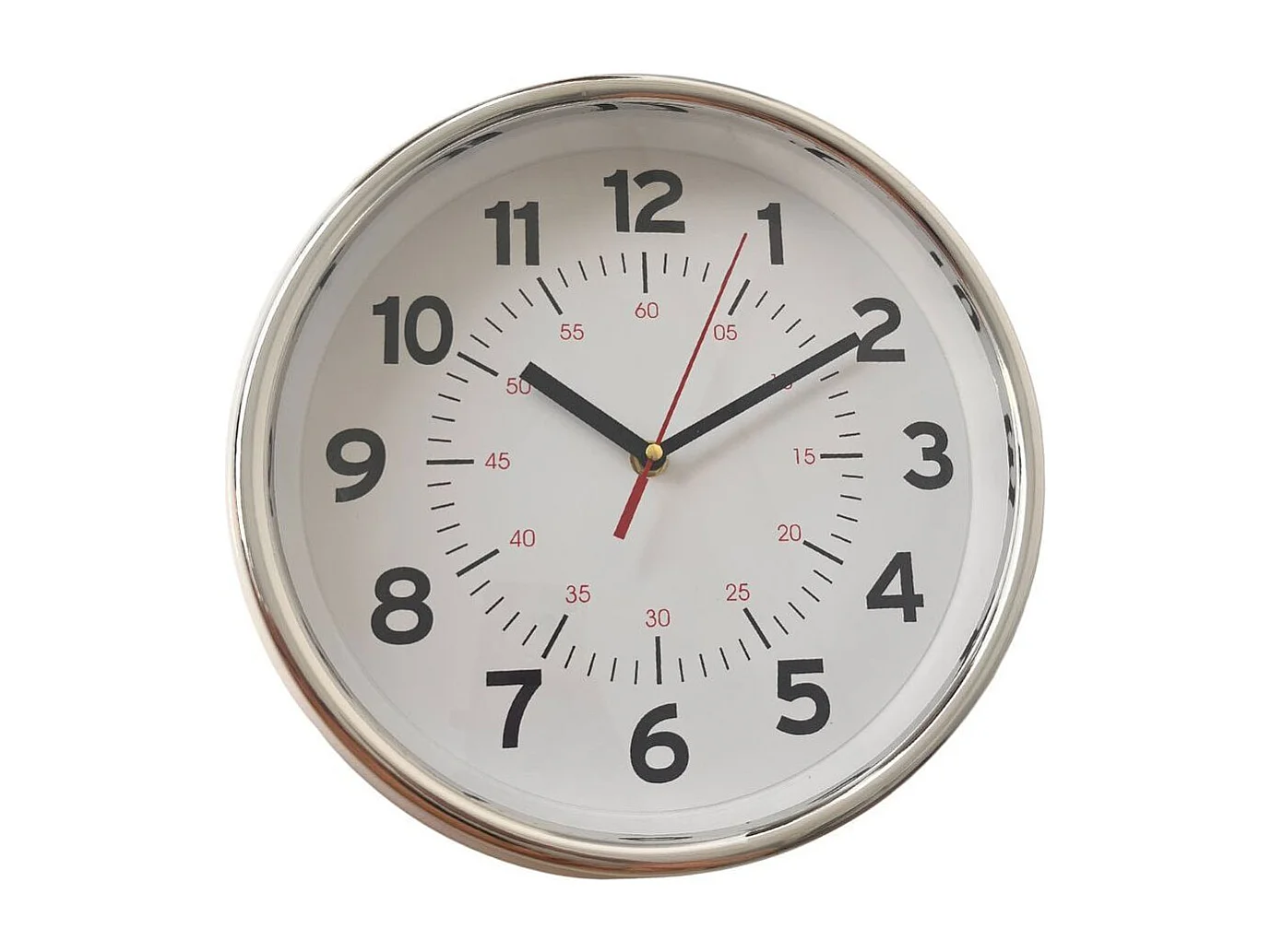 Reloj de pared Second plata/blanco Ø29 cm