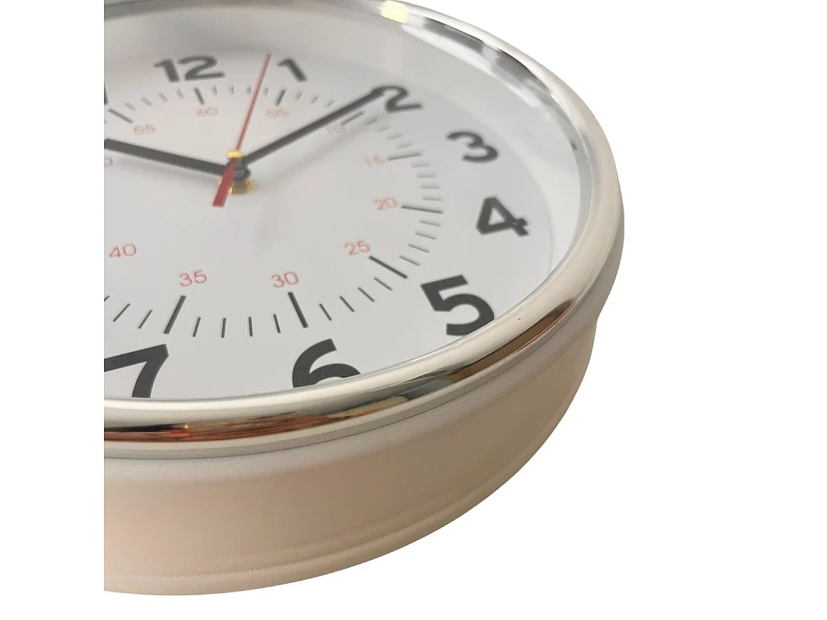 Reloj de pared Second plata/blanco Ø29 cm