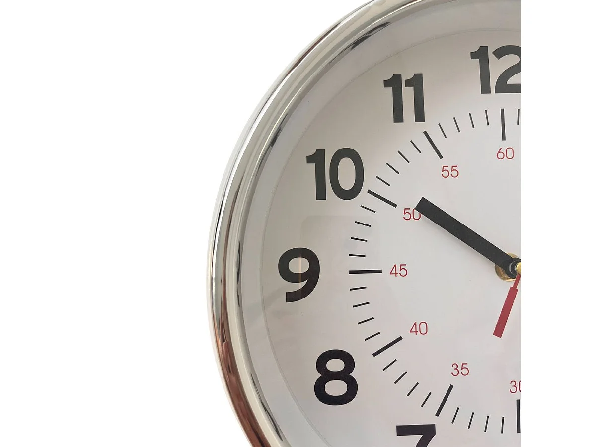 Reloj de pared Second plata/blanco Ø29 cm