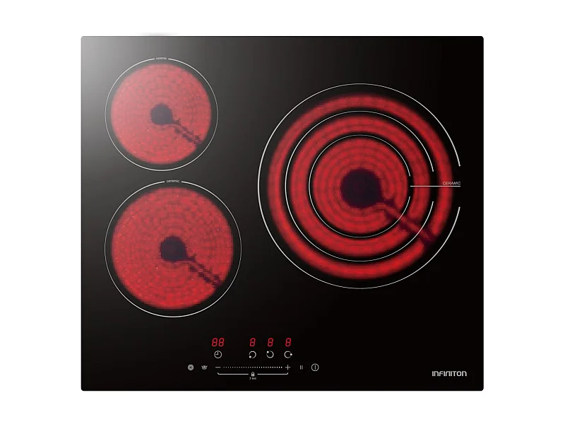 Vitrocerámica Infiniton VIT3N30 3 zonas 9 potencias negro 60 cm