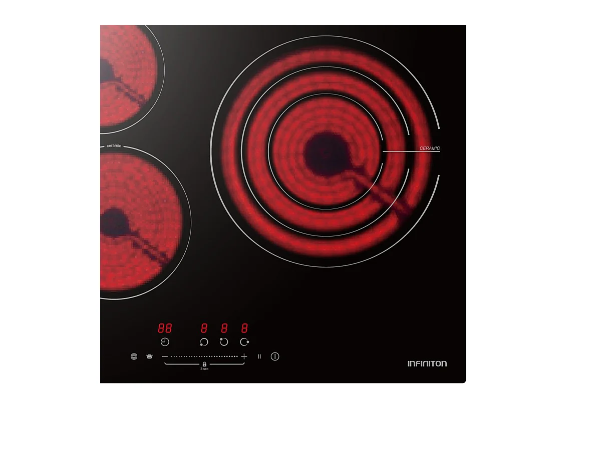 Vitrocerámica Infiniton VIT3N30 3 zonas 9 potencias negro 60 cm