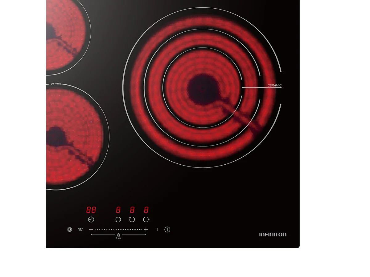 Vitrocerámica Infiniton VIT3N30 3 zonas 9 potencias negro 60 cm