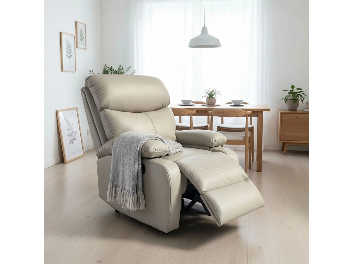 Sillón relax Dover reclinable beige 100x95x98 cm