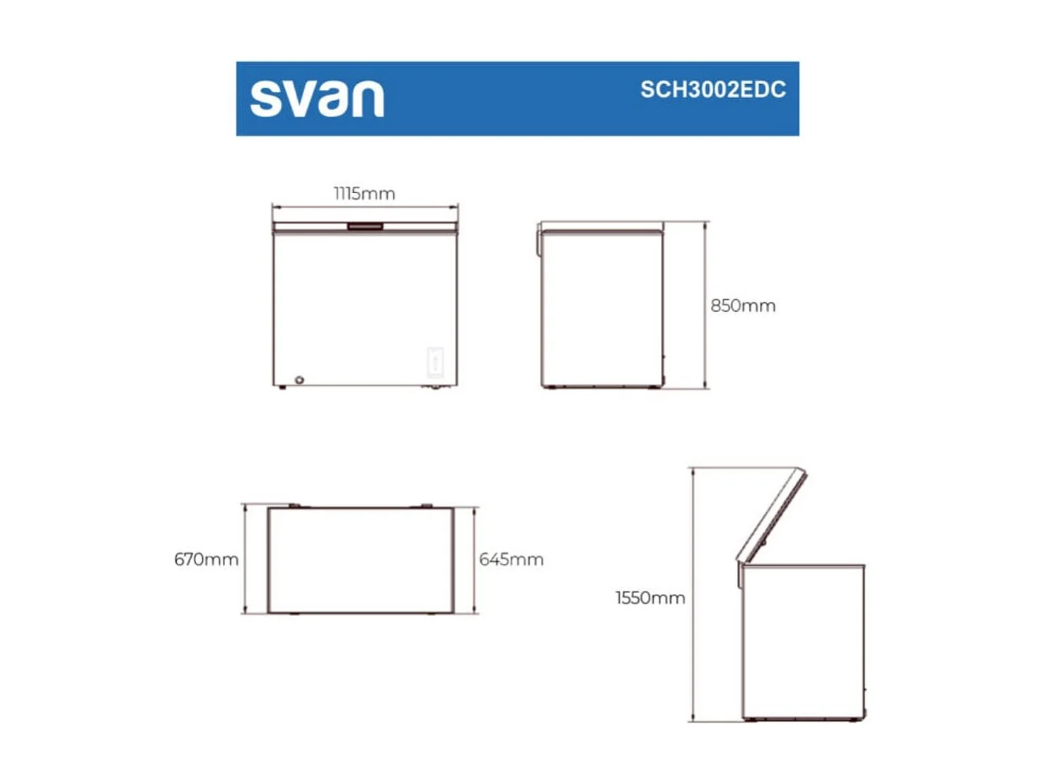 Congelador horizontal Svan SCH3002EDC cíclico 290L E blanco 111,5 cm