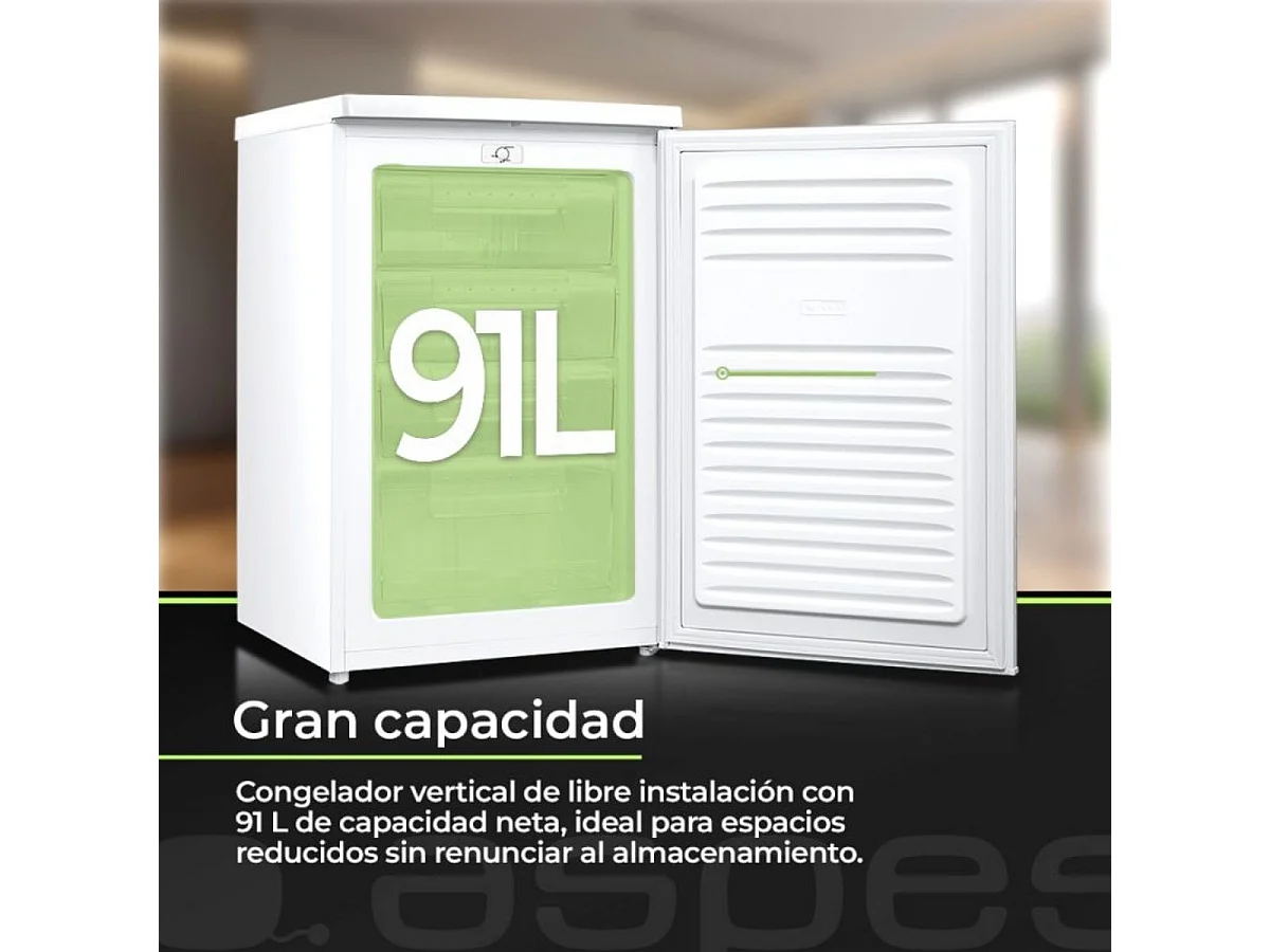 Congelador vertical Aspes ACV855501E cíclico 91L E blanco 55 cm