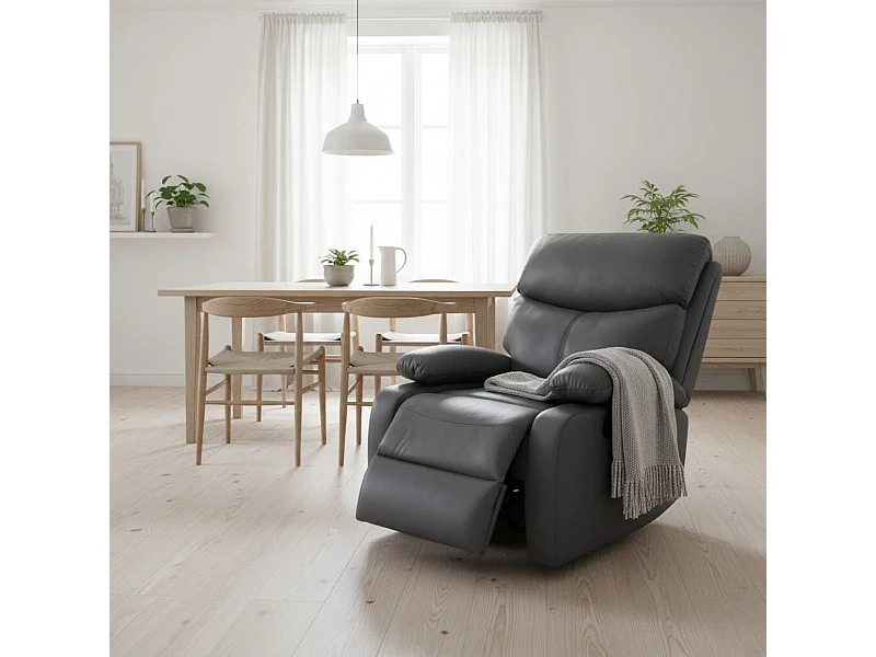 Sillón relax Dover reclinable gris 100x95x98 cm