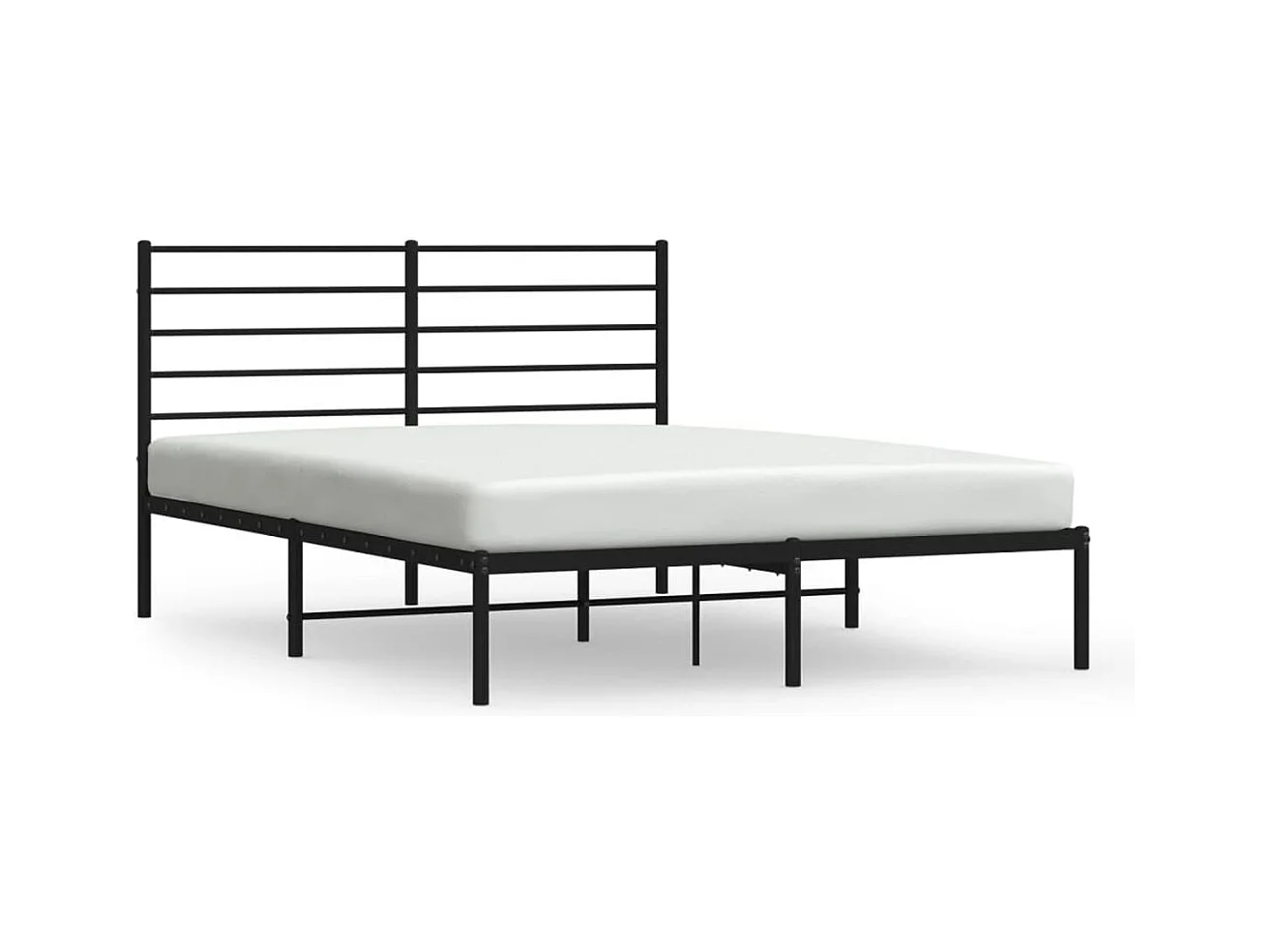 Estructura de cama Industrial con cabecero negro acero 140x200 cm