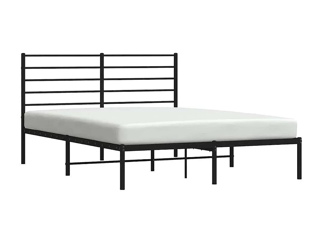 Estructura cama sin colchón con cabecero metal negro 120x200 cm