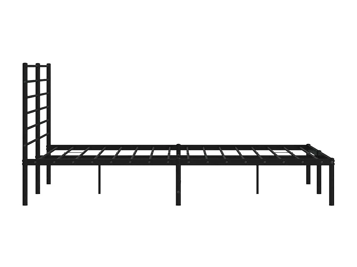 Estructura cama sin colchón con cabecero metal negro 120x200 cm