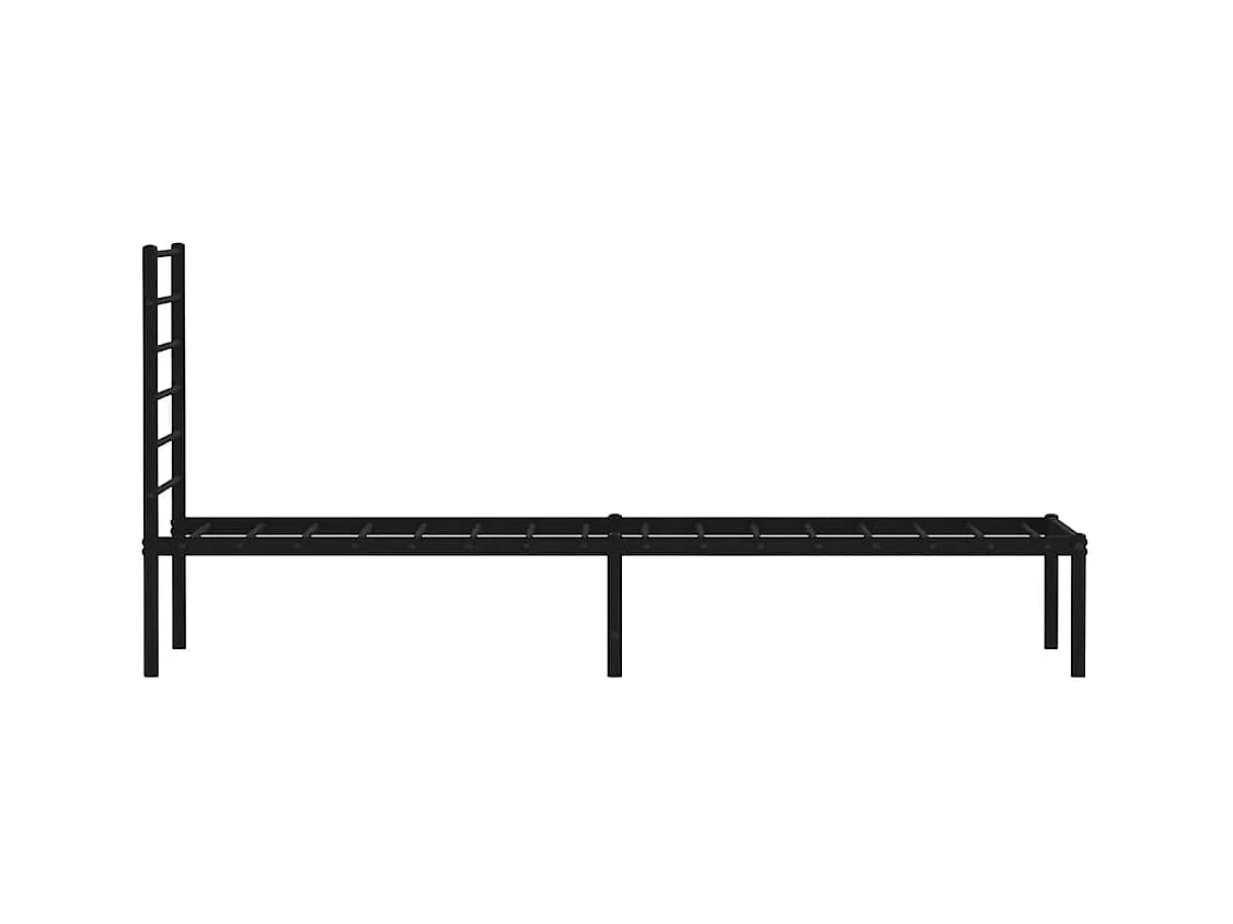 Giroletto con Testiera in Metallo Nero 90x190 cm