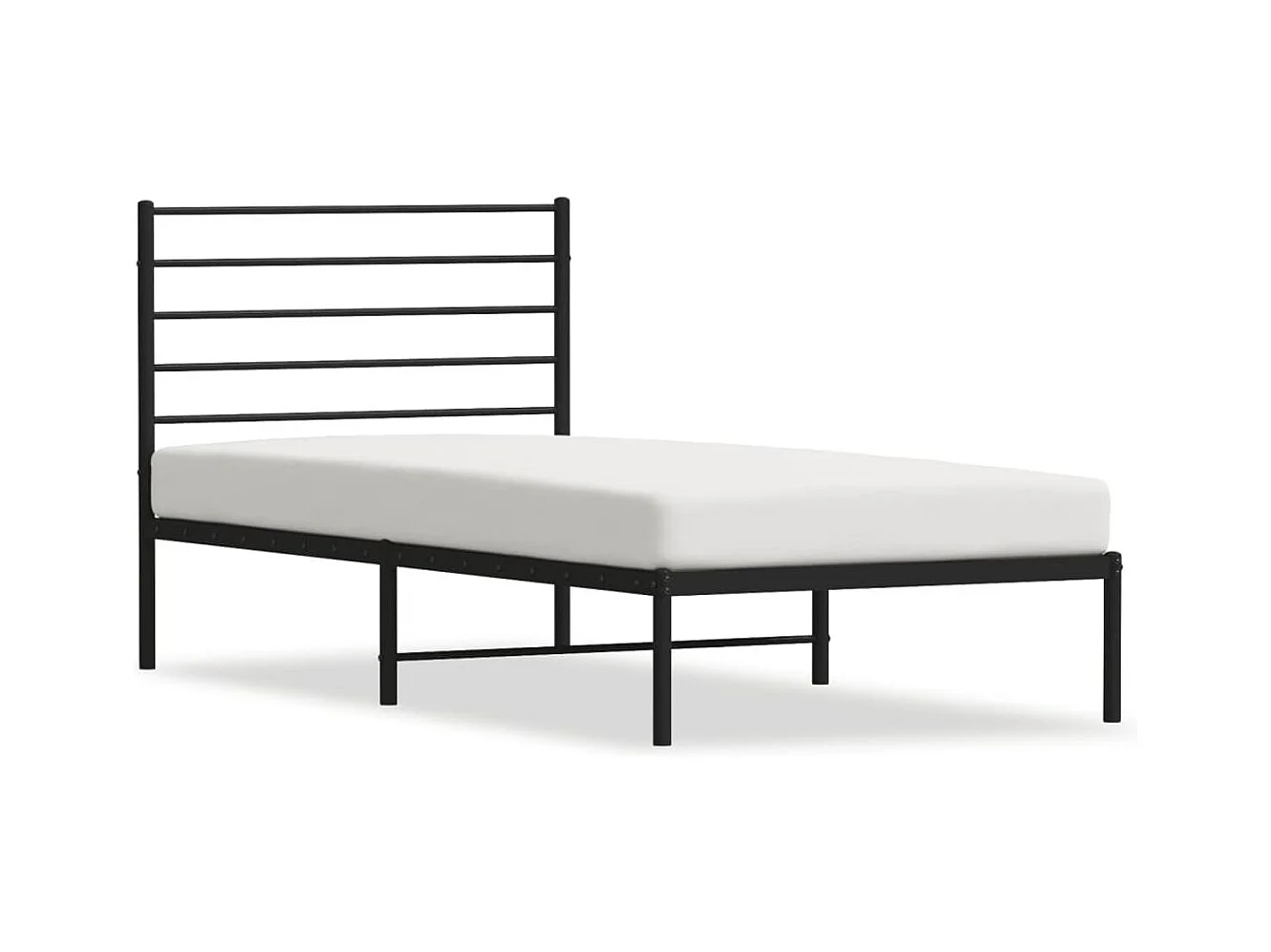 Estructura de cama Industrial con cabecero negro acero 90x190 cm