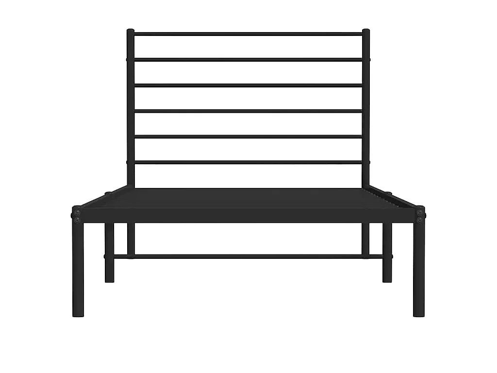 Estrutura de cama com cabeceira 90x190 cm metal preto