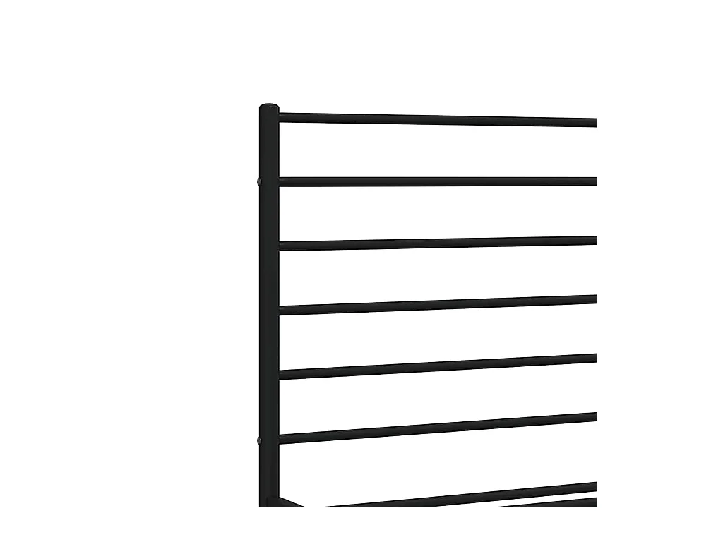 Cadre de lit métal sans matelas avec tête de lit noir 140x190cm