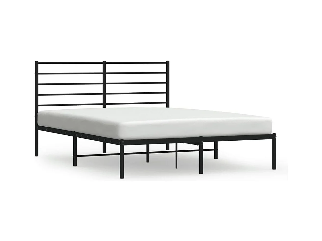 Estructura de cama Industrial con cabecero negro acero 140x190 cm