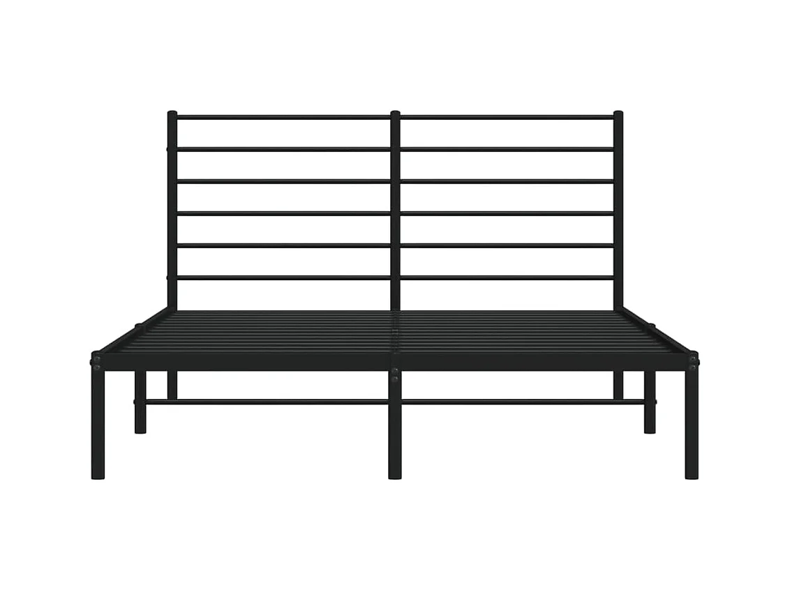 Bettgestell mit Kopfteil Metall Schwarz 140x190 cm