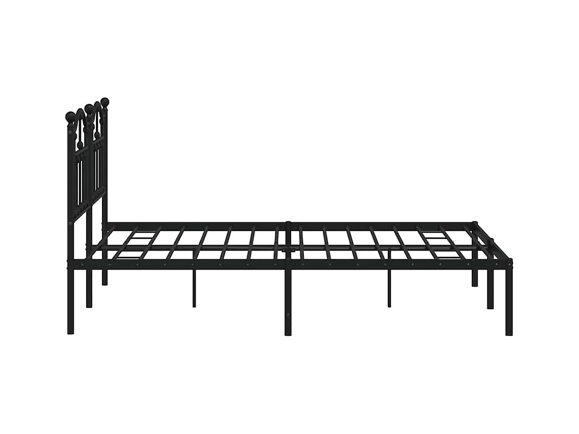 Estructura cama sin colchón con cabecero metal negro 140x190 cm