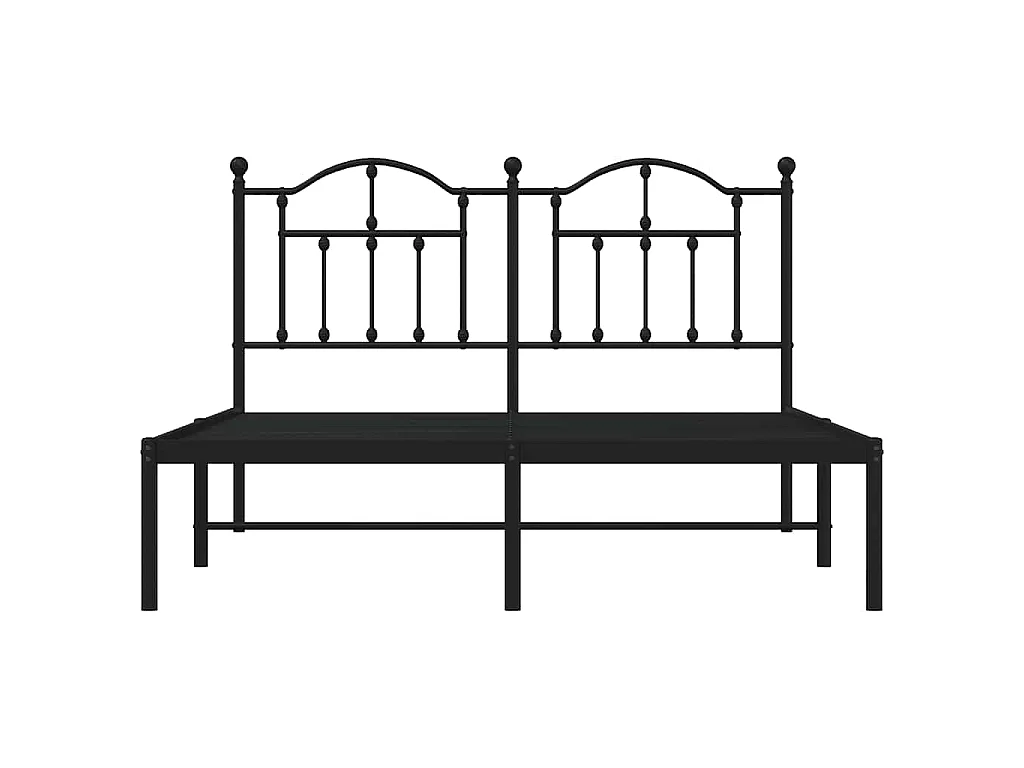 Cadre de lit métal sans matelas avec tête de lit noir 140x190cm