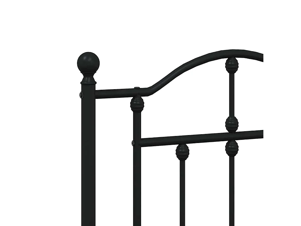 Cadre de lit métal sans matelas avec tête de lit noir 140x190cm
