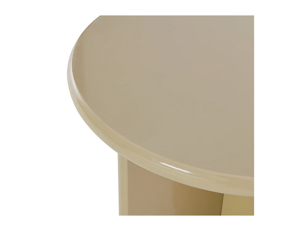 Paloma - Table d'appoint ronde en bois laqué ø50cm - Beige