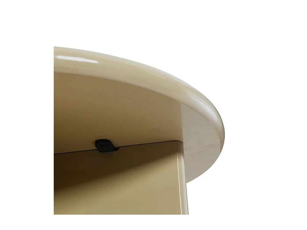 Paloma - Table d'appoint ronde en bois laqué ø50cm - Beige