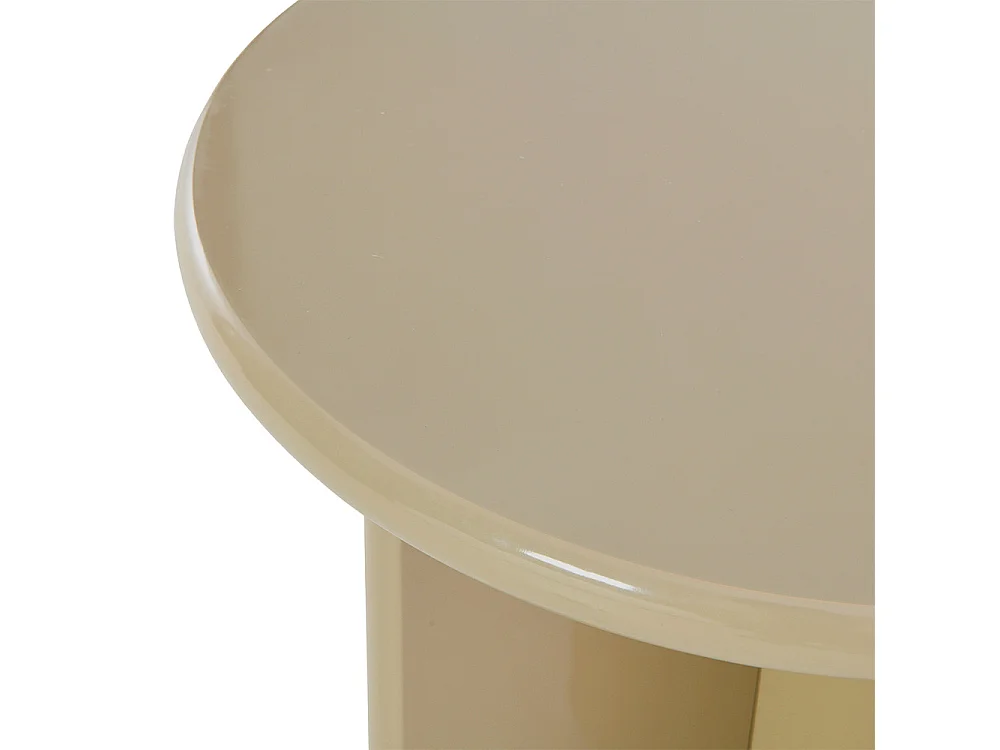 Paloma - Table d'appoint ronde en bois laqué ø50cm - Grège