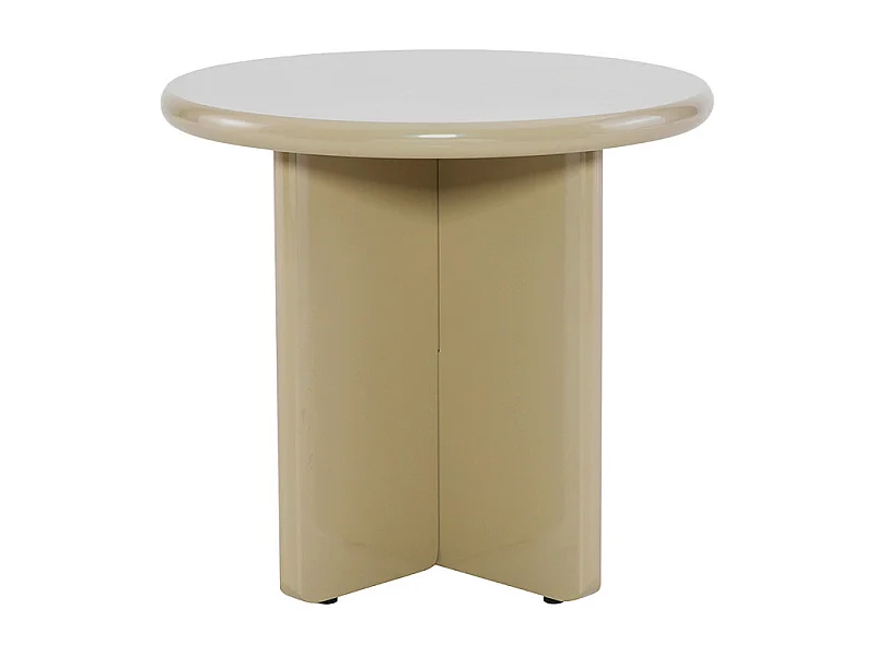 Paloma - Table d'appoint ronde en bois laqué ø50cm - Grège